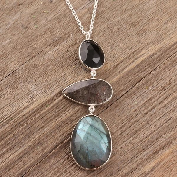 Alternate image for 26.5-Carat Multi-Gemstone Pendant Necklace from India Splendorous Evening