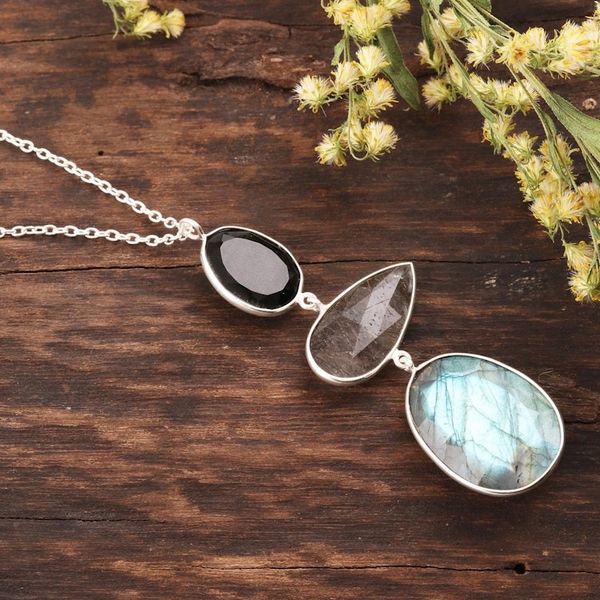 Alternate image for 26.5-Carat Multi-Gemstone Pendant Necklace from India Splendorous Evening