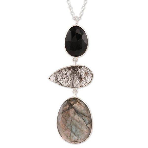 Alternate image for 26.5-Carat Multi-Gemstone Pendant Necklace from India Splendorous Evening