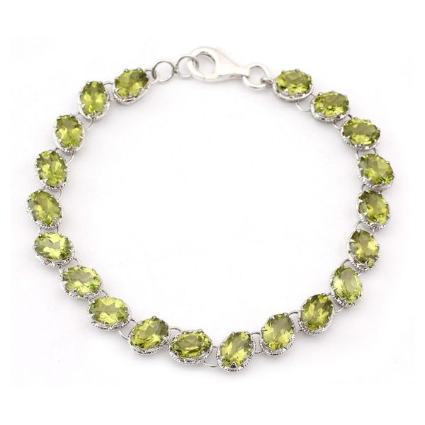 Alternate image for Tennis Style Peridot and Sterling Silver Bracelet Verdant Trail