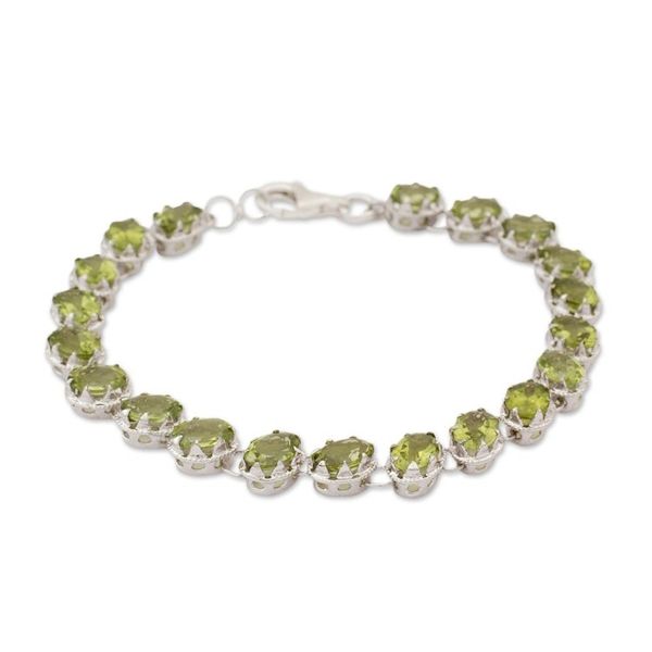 Alternate image for Tennis Style Peridot and Sterling Silver Bracelet Verdant Trail