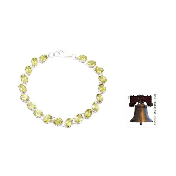 Alternate image for Tennis Style Peridot and Sterling Silver Bracelet Verdant Trail