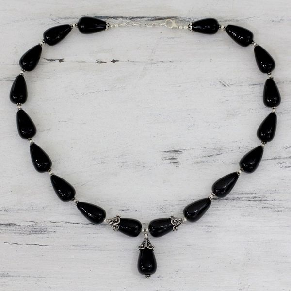 Alternate image for Onyx Y necklace Radiant Black