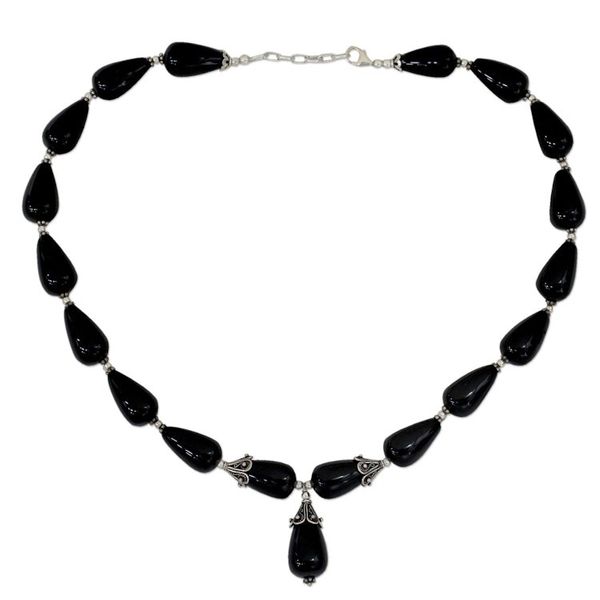 Alternate image for Onyx Y necklace Radiant Black