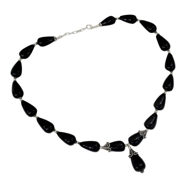 Alternate image for Onyx Y necklace Radiant Black