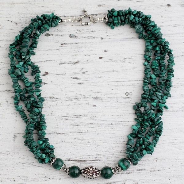 Alternate image for Malachite beaded necklace Natural Sophistication