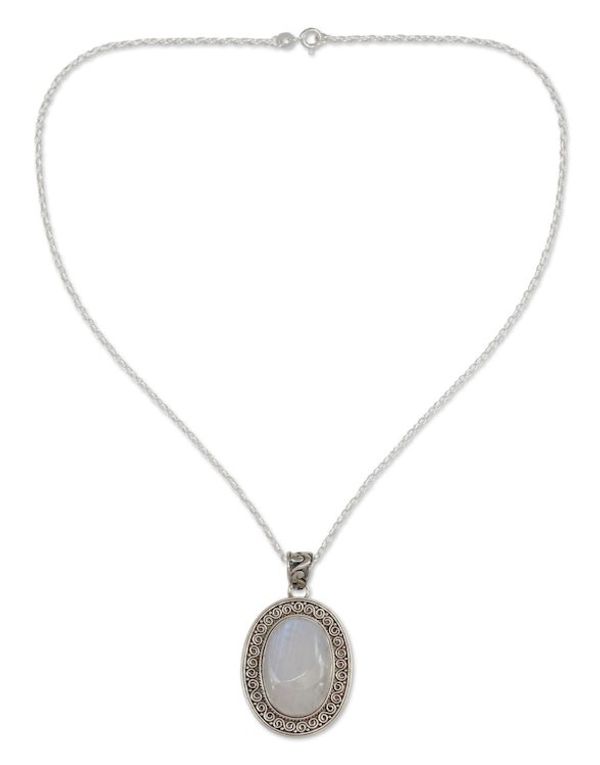 Alternate image for Artisan Jewelry Moonstone and Sterling Silver Necklace Dancing Moonlight