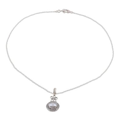 Alternate image for Cultured Pearl and Sterling Silver Pendant Necklace Pure Grace