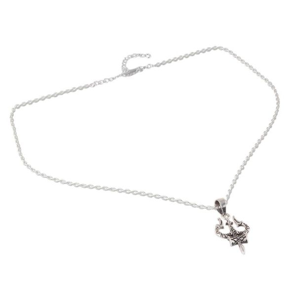 Alternate image for Sterling Silver Pendant Necklace Depicting Shivas Trident Shivas Might