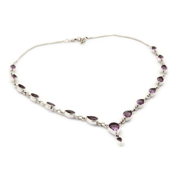 Alternate image for Amethyst Sterling Silver Y Necklace from India Precious Tears