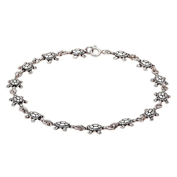 Alternate image for Sterling Silver Turtle Link Bracelet from India Turtle Unison