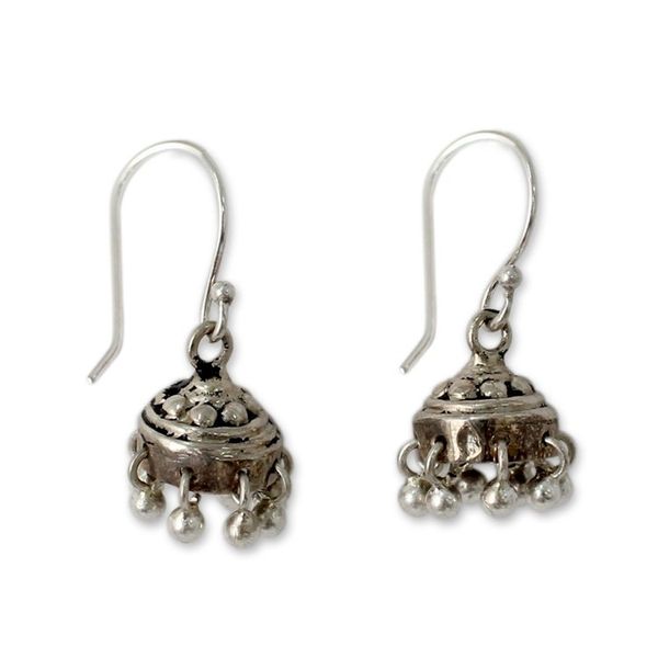 Alternate image for Traditional Style Indian Earrings Crafted in Sterling Silver Traditional Grace