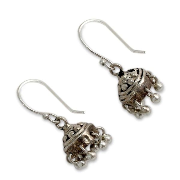 Alternate image for Traditional Style Indian Earrings Crafted in Sterling Silver Traditional Grace