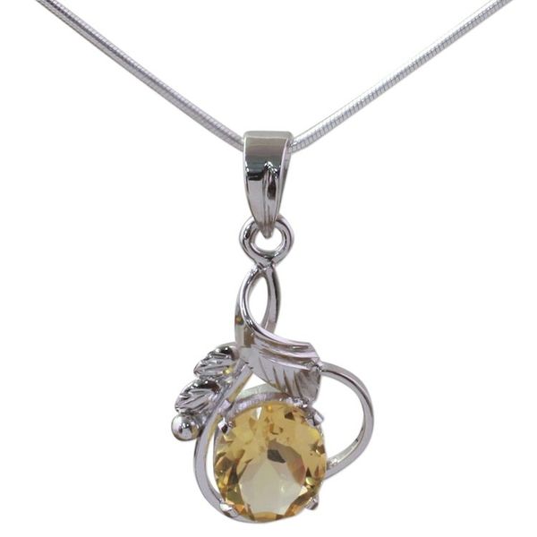 Alternate image for Sterling Silver and Topaz Necklace Modern Jewelry Golden Majesty