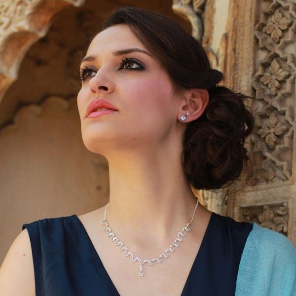 Alternate image for Indian Jewelry Sterling Silver Blue Topaz Necklace Ocean Dew