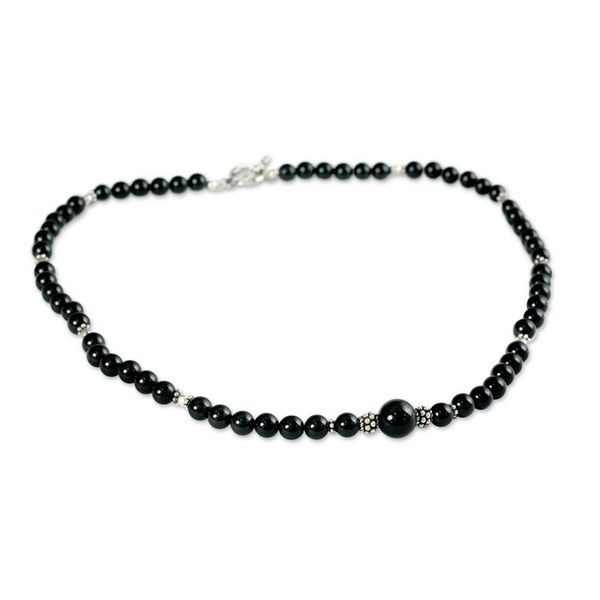 Alternate image for Onyx strand necklace Kerala Night