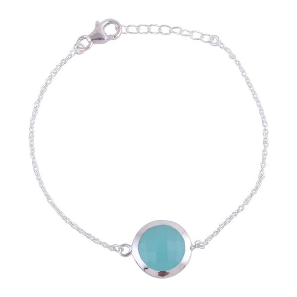 Alternate image for Chalcedony and Sterling Silver Pendant Bracelet from India Circular Shine