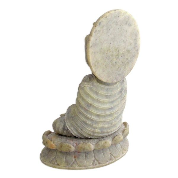 Alternate image for Natural Soapstone Sculpture from India Beautiful Buddha