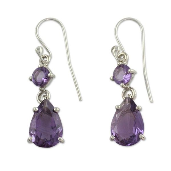 Alternate image for Amethyst Dangle Earings Classic Elegance