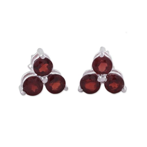 Alternate image for Garnet Stud Earrings from Birthstone Jewelry Chennai Stars