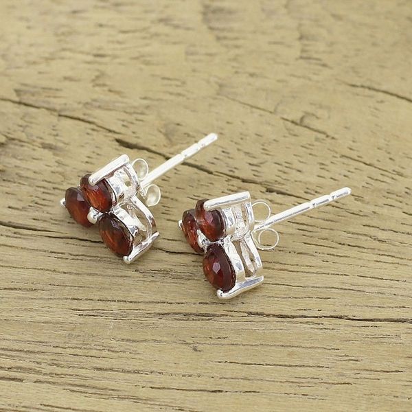 Alternate image for Garnet Stud Earrings from Birthstone Jewelry Chennai Stars