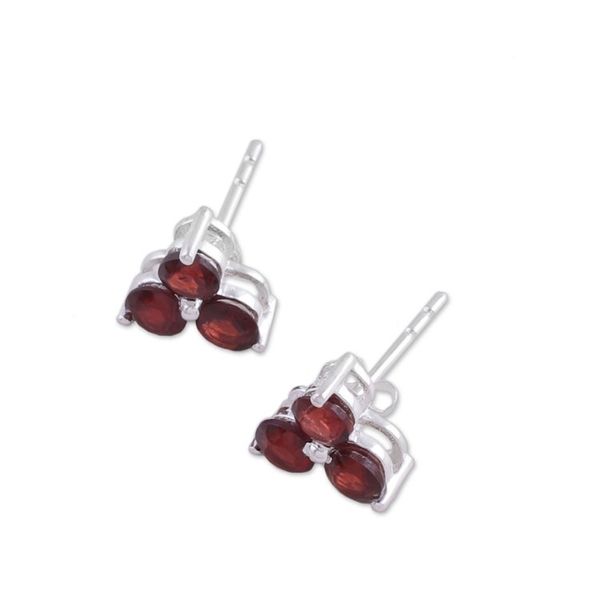 Alternate image for Garnet Stud Earrings from Birthstone Jewelry Chennai Stars