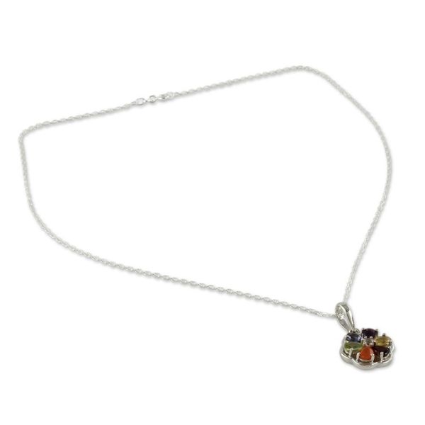 Alternate image for Floral Chakra Jewelry Multi Gem Necklace Energy Bloom