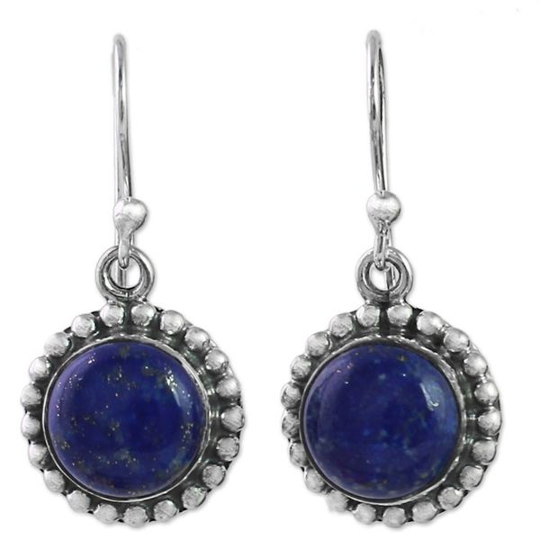 Alternate image for Lapis Lazuli and Sterling Silver Gemstone Dangle Earrings Deep Blue Majesty