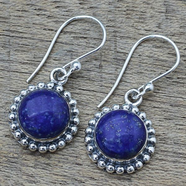 Alternate image for Lapis Lazuli and Sterling Silver Gemstone Dangle Earrings Deep Blue Majesty