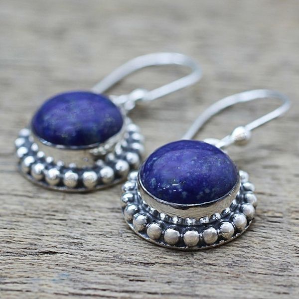 Alternate image for Lapis Lazuli and Sterling Silver Gemstone Dangle Earrings Deep Blue Majesty
