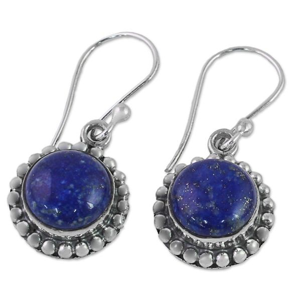 Alternate image for Lapis Lazuli and Sterling Silver Gemstone Dangle Earrings Deep Blue Majesty
