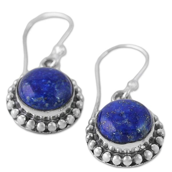 Alternate image for Lapis Lazuli and Sterling Silver Gemstone Dangle Earrings Deep Blue Majesty