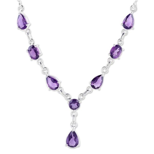 Alternate image for Artisan Crafted Amethyst and Sterling Silver Y Necklace Lilac Princess