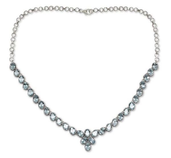 Alternate image for Blue topaz Y necklace India Delight