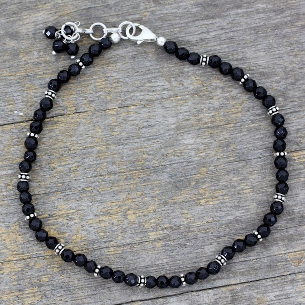 Onyx anklet 'Midnight Grace'