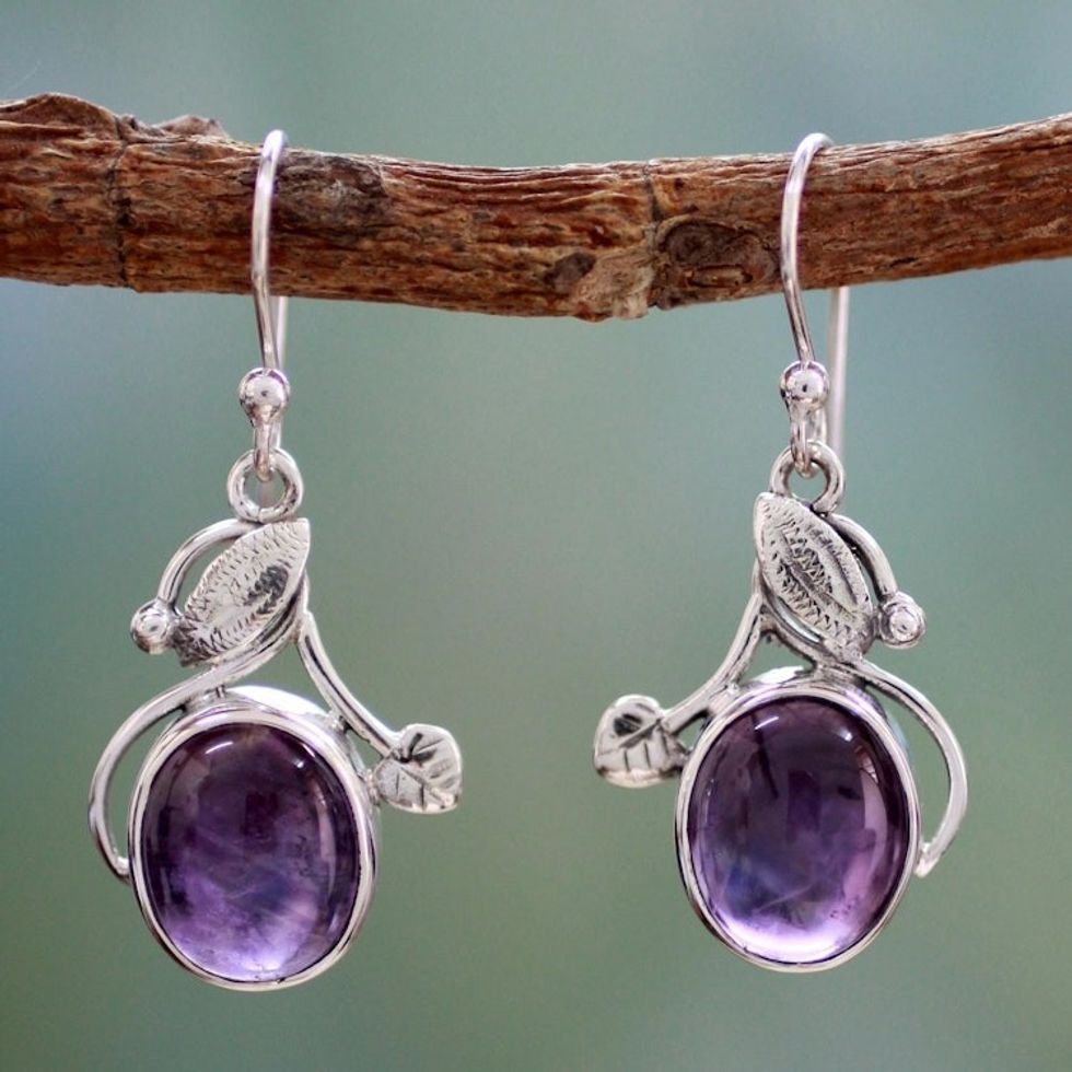Amethyst dangle earrings 'Impassioned Plum'