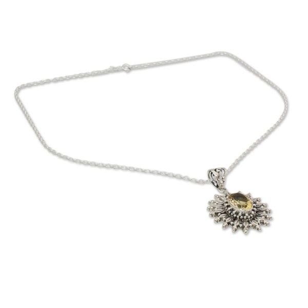 Alternate image for 3.5 Carat Citrine and Silver Artisan Crafted Necklace Eternal Radiance
