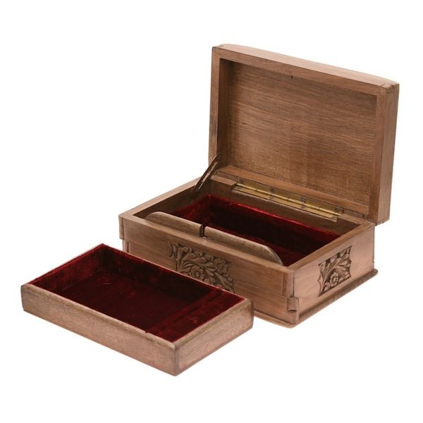 Alternate image for Floral Carved Wood Jewelry Box Hypnotic Tree