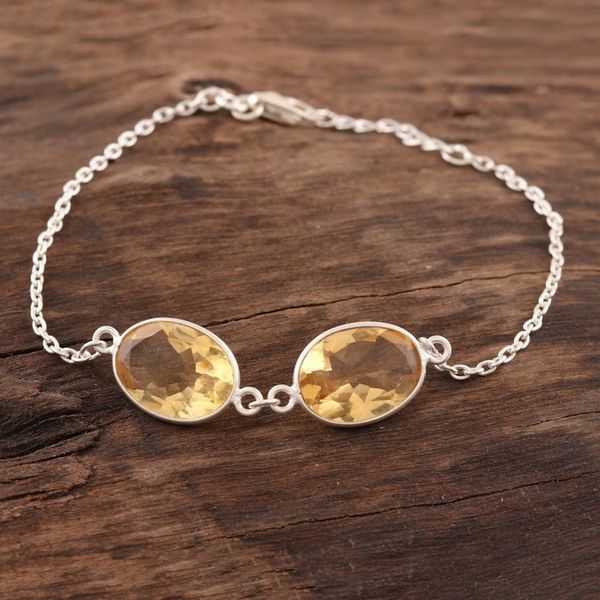 Alternate image for 12-Carat Citrine Pendant Bracelet from India Sunny Glisten