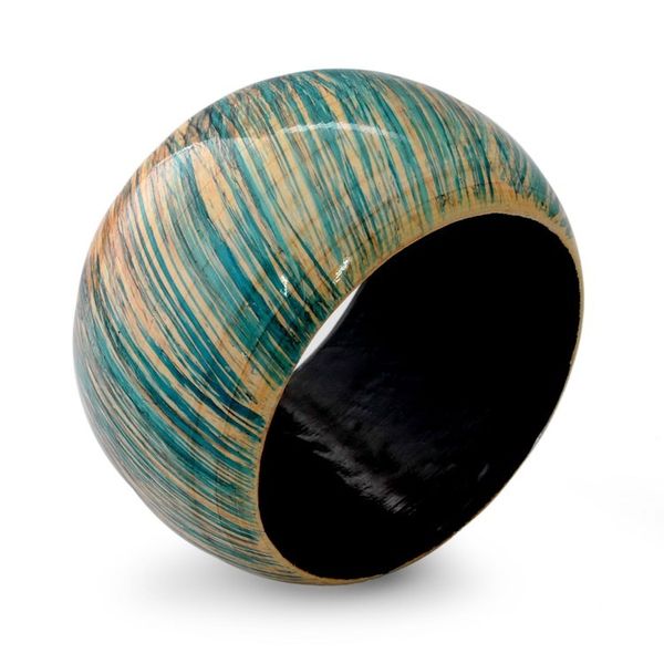 Alternate image for Artisan Crafted Wood Bangle Bracelet Peach Breeze