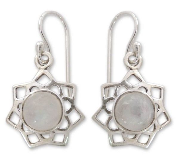 Alternate image for Moonstone dangle earrings Star of Gujurat