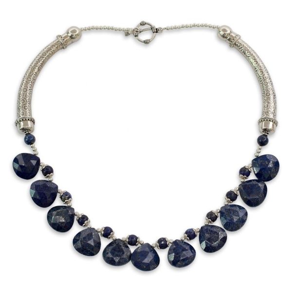 Alternate image for Lapis Lazuli Necklace on Sterling Silver Indian Jewelry Jaipuri Blue
