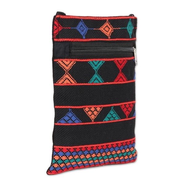 Alternate image for Geometric Cotton Sling in Black and Multicolor from India Geometric Pattu