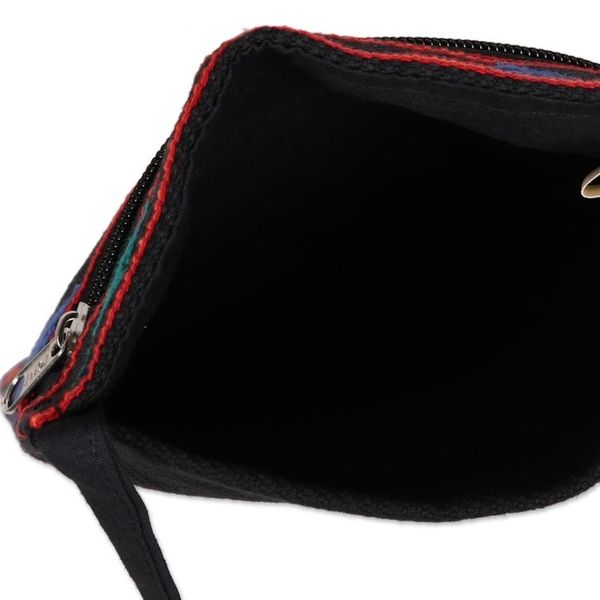 Alternate image for Geometric Cotton Sling in Black and Multicolor from India Geometric Pattu