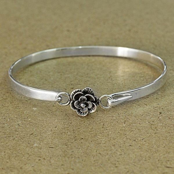 Alternate image for Hand Made Sterling Silver Rose Bracelet from India Rose Beauty