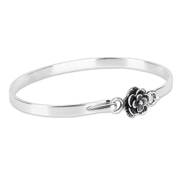 Alternate image for Hand Made Sterling Silver Rose Bracelet from India Rose Beauty