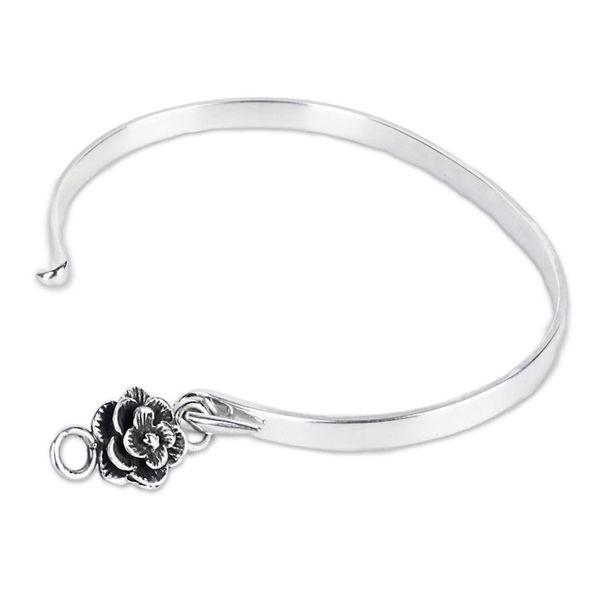 Alternate image for Hand Made Sterling Silver Rose Bracelet from India Rose Beauty