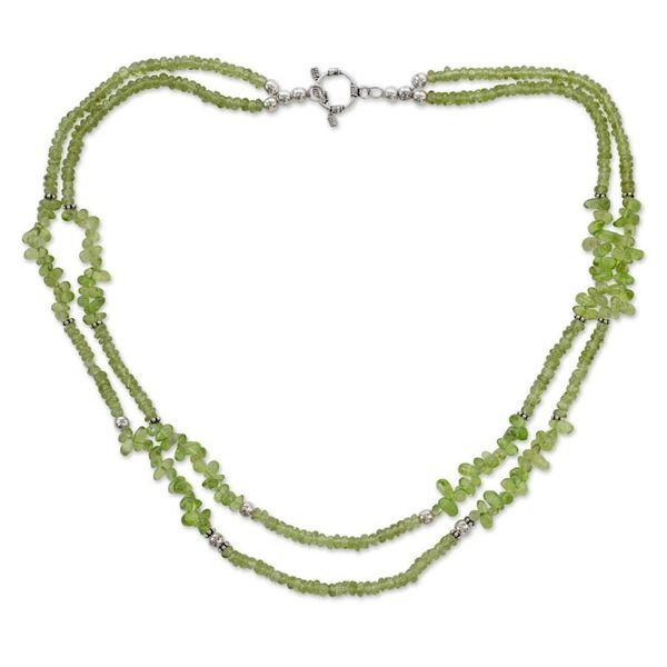Alternate image for Handcrafted Natural Peridot Double Strand Necklace Natures Charm