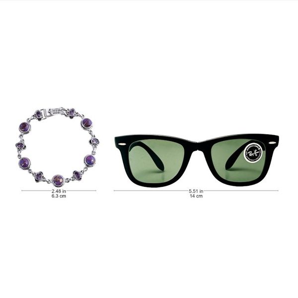 Alternate image for Amethyst and Purple Composite Turquoise Link Bracelet Purple Delight