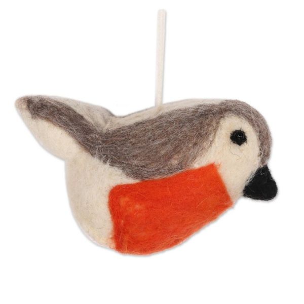 Alternate image for Wool Felt Bird Ornaments from India Set of 5 Holiday Song
